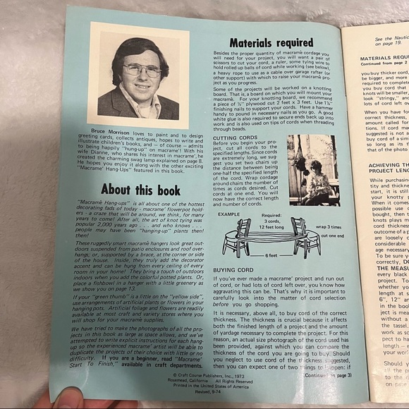 Macrame hang-ups 1973 patterns by Bruce Morrison - Picture 7 of 11